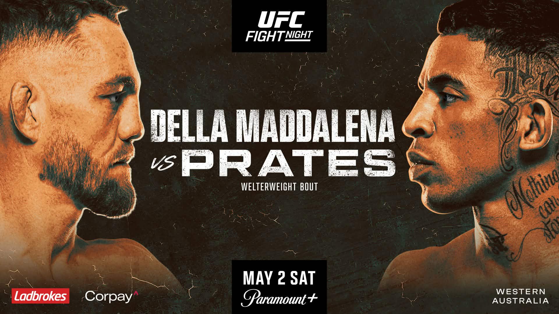UFC Perth: Della Maddalena vs Prates – Free Picks, Predictions & Betting Card